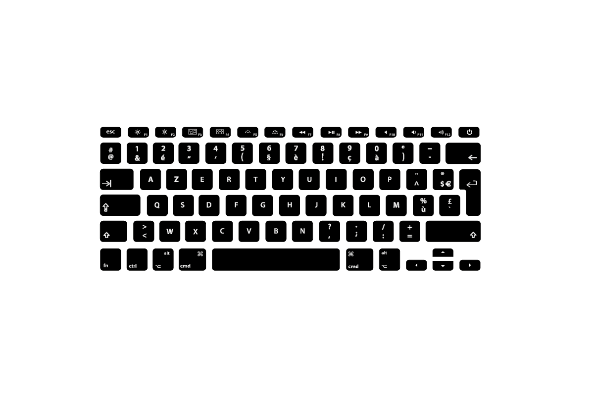 Sticker conversion QWERTY en AZERTY MacBook Pro et Air