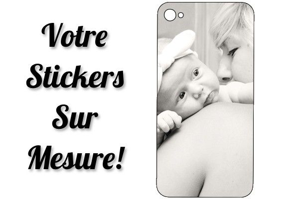 Stickers personnalisé pour iPhone 6 7 8 X - Autocollant iPhone sur mesure