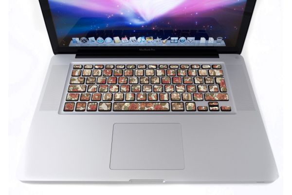 Stickers Tête De Mort Rose pour clavier MacBook