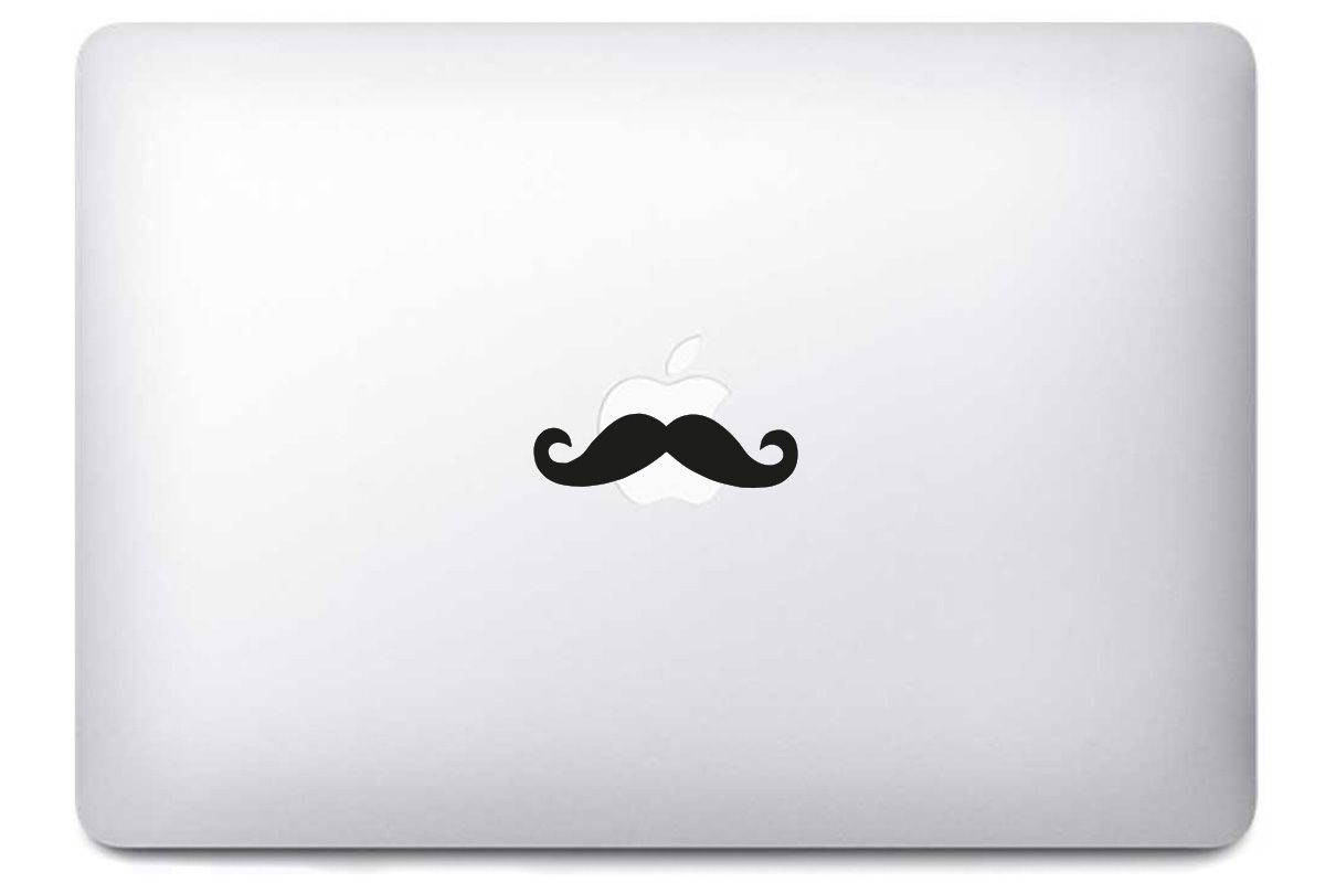 Sticker moustache pour MacBook et iPad