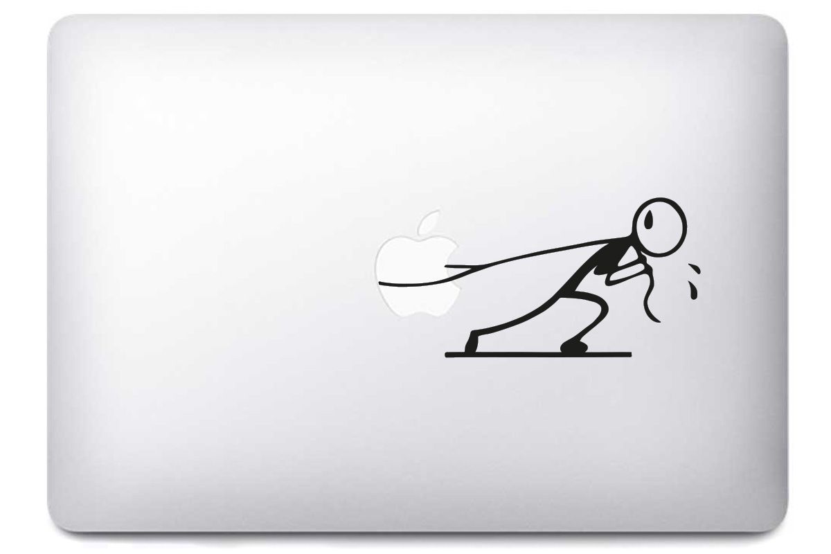 Autocollant Stickman tire pomme pour MacBook