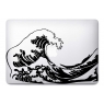Sticker Vague Hokusai Noir pour MacBook