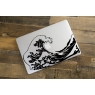 Sticker Vague Hokusai Noir pour MacBook