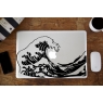 Sticker Vague Hokusai Noir pour MacBook