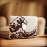 Sticker Vague Hokusai Noir pour MacBook